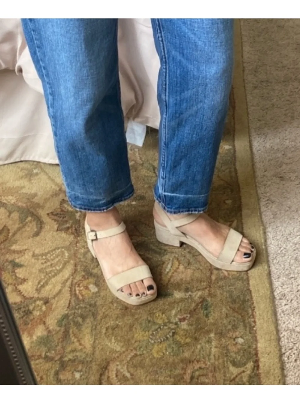 MADEWELL Swede Material Sandals in Beige Color.
